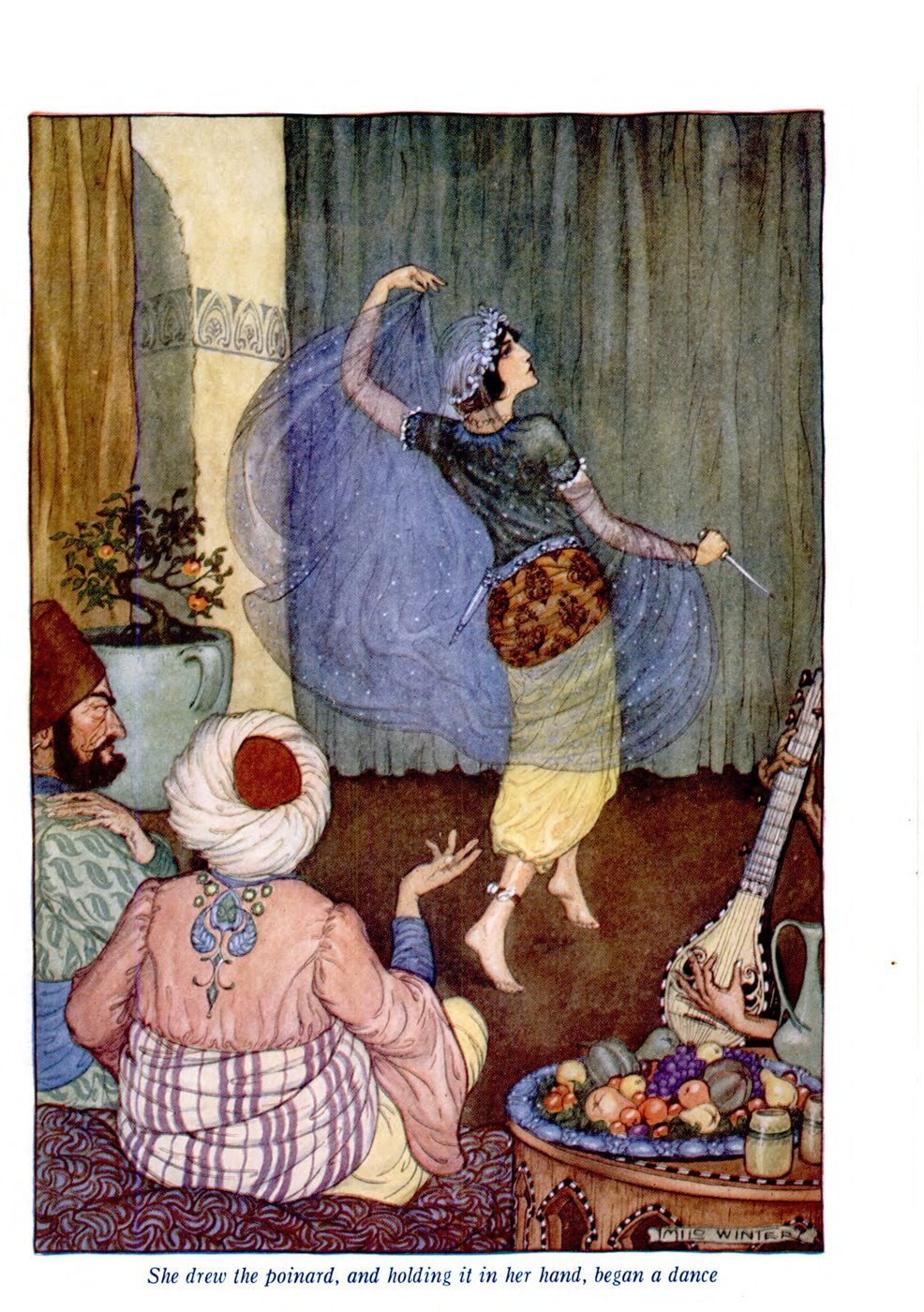 Marjana dances. Illustration by Milo Winter.
