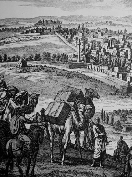 A caravan approaches Aleppo.